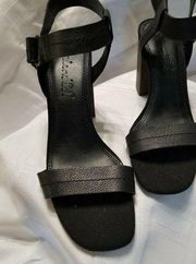 Splendid Women's Black Chunky Heeled, Ankle Strap Open Toe Sandals Sz 7M