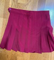 Red Pleated Skirt