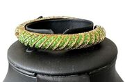 Lilly Pulitzer Hinged Bangle Bracelet Paradise Found Green Stone Gold Retired