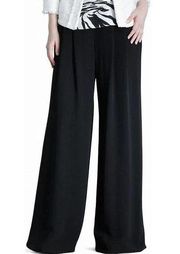 Lafayette 148 Ludlow Black Wide Leg Trouser Pants Size 12