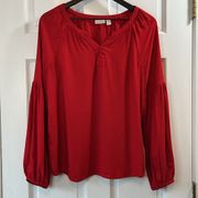 Hinge Balloon Sleeve Viscose Top - Size Medium