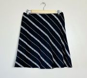 B/W Striped WHBM Y2K A-Line Skirt Size 4 EUC