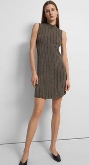 Theory Striped Stretch Knit Glossed Ottoman Dress Size P