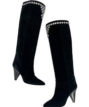 Isabel Marant Libree Studded Suede Knee High Boots