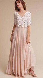 Anthropologie BHLDN Jenny Yoo Hampton Maxi Skirt Size 2. B-10