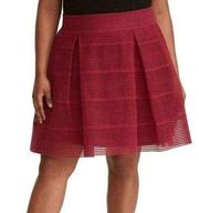Torrid Skirt Women's Size 0X Zip Back Striped Pleated Fuchsia Flared *FLAW