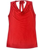 Cowl Neck Sleeveless Tie Back Top