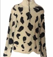 ENTRO Animal Print Soft Quarter Zip Pullover