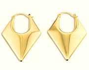 HOUSE OF HARLOW 1960 | GOLD RHOMBUS GEOMETRIC CLASP BACK EARRINGS