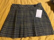 Pleated Plaid Skirt