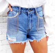 Flirty Fringe Denim Shorts