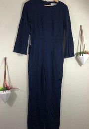 NWT Ali & Jay navy blue split sleeve ponte knit jumpsuit