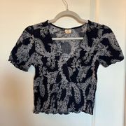 Paper Crane Cropped Paisley Top