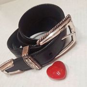 Brighton Black leather belt Size S 28'