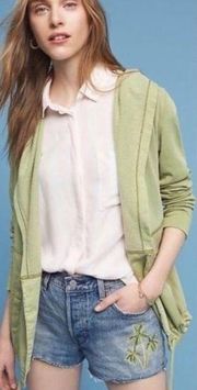 Anthropologie green hooded utility jacket size small
