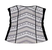 White House | Black Market  Embroidered Stud Ponte Black & White Bustier Corset Top