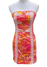 Lilly Pulitzer Tansy Dress Neon Pink and Orange Women's Size 00