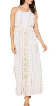 NEW Raga Zaylee Womens Metallic Embroided Halter Dress Size Small