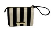 Betsy Johnson Black White Stripe Sequins Wristlet