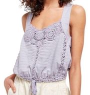 Free People sweetheart neck cross straps in back blouse size L (3516)