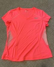 Fila Sport Running Neon Pink V-Neck Short Sleeve Top