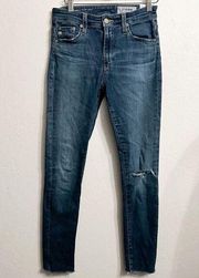 AG ADRIANO GOLDSCHMIED Farrah Skinny Ankle Distressed Stretch High Waisted 26