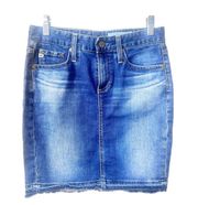 AG-ED ERIN Denim Pencil Jean Skirt - Short Womens Raw Hem Skirt - Size 27