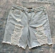 Indigo Rein  Light Wash High Rise Distressed Denim Shorts Size 29 / Juniors 11