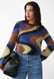 Swirly Mohair Jacquard Sweater