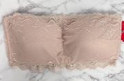 Creme Blush Undie-tectable Strapless Bandeau Bra Medium New