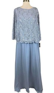 Alex Evenings Women's Formal Dress Size 20W Sequined Lace and Chiffon Long Gown