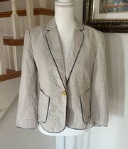 blazer jacket size 4 beige linen blend