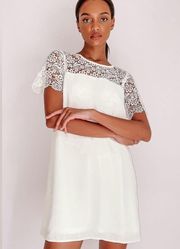 Lace Shift Dress With Back Button Closure