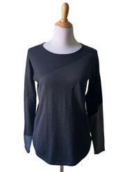 Smartwool Women's Shadow Pine Colorblock Sweater Black Heather Small