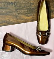 décolleté pelle silver horsebit loafer heels vintage 1995
