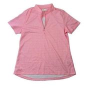 GREG NORMAN Pink Patterned Golf Shirt Size Large