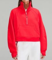 Lululemon Scuba Oversized Funnel Neck Half Zip Carnation Red XS/S