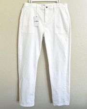 Sam Edelman Denim NWT High Rise Cargo Ankle Denim Pants White Women’s 14 NEW