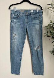 AG Stevie slim straight ankle distressed jeans 29R