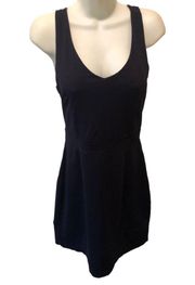 Cynthia Rowley Sporty Stretch Knit Mini Dress M Navy Lined Empire Waist