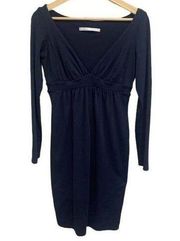 Susana Monaco Navy Empire Waist V Neck Dress with Sleeves Size Small