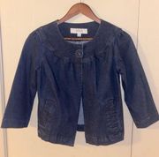 Merona 3/4 sleeve, cropped jean jacket - size XS