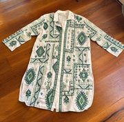 Embroidered Midi Shirt Dress