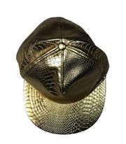 Boutique Gold Snake Print Snapback Baseball Hat