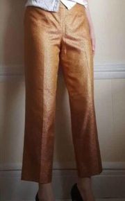 J. Crew Collection Pink Gold Brocade Pants Sz. 4