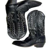 Black Leather Cowboy Western Boots