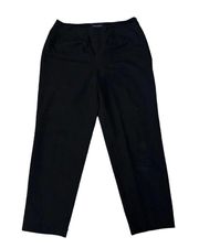 Piazza Sempione Audrey Black Calf Slit Crop ankle Pants Cotton Size IT 44 us 8