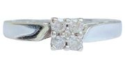 10K 10KT White Gold Diamond Keepsake Band Ring Sz 6.75