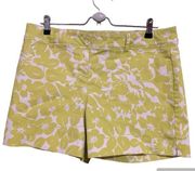 The Limited Women's Size 12 Shorts Lime Green Floral Oversized Flat Front Clasp