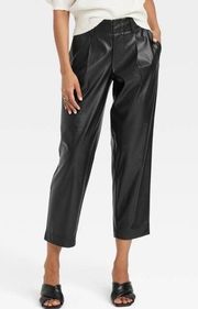 A New Day Womens High-Rise Faux Leather Tapered Ankle Pants 2